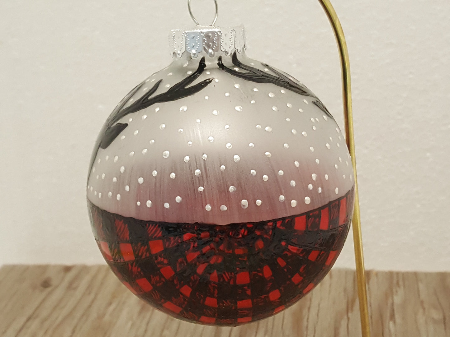 Boule de Noël chevreuil et carreauté