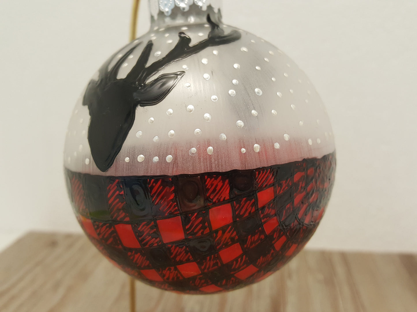 Boule de Noël chevreuil et carreauté