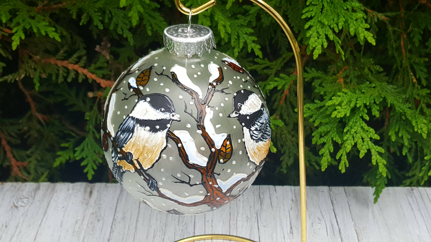 Boule de Noël mésanges
