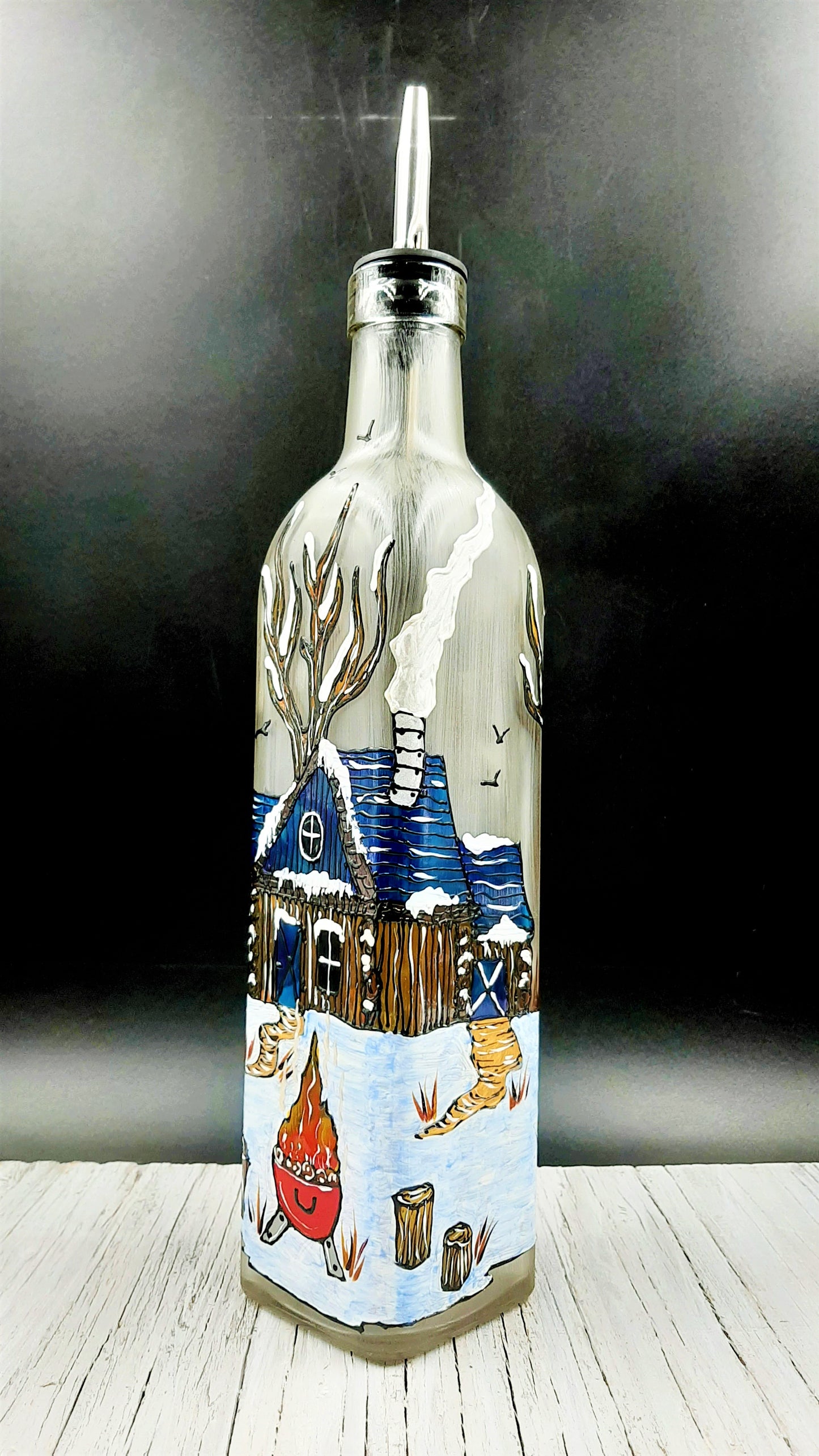 Huilier cabane à sucre bleue
