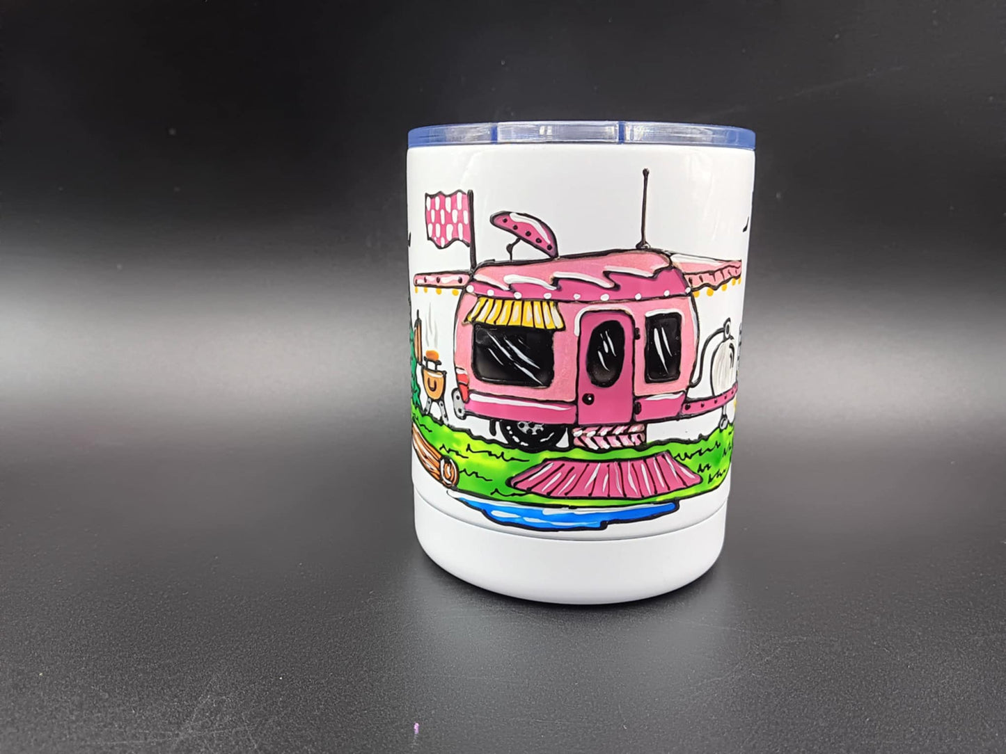 Tasse isotherme avec anse * roulotte rose