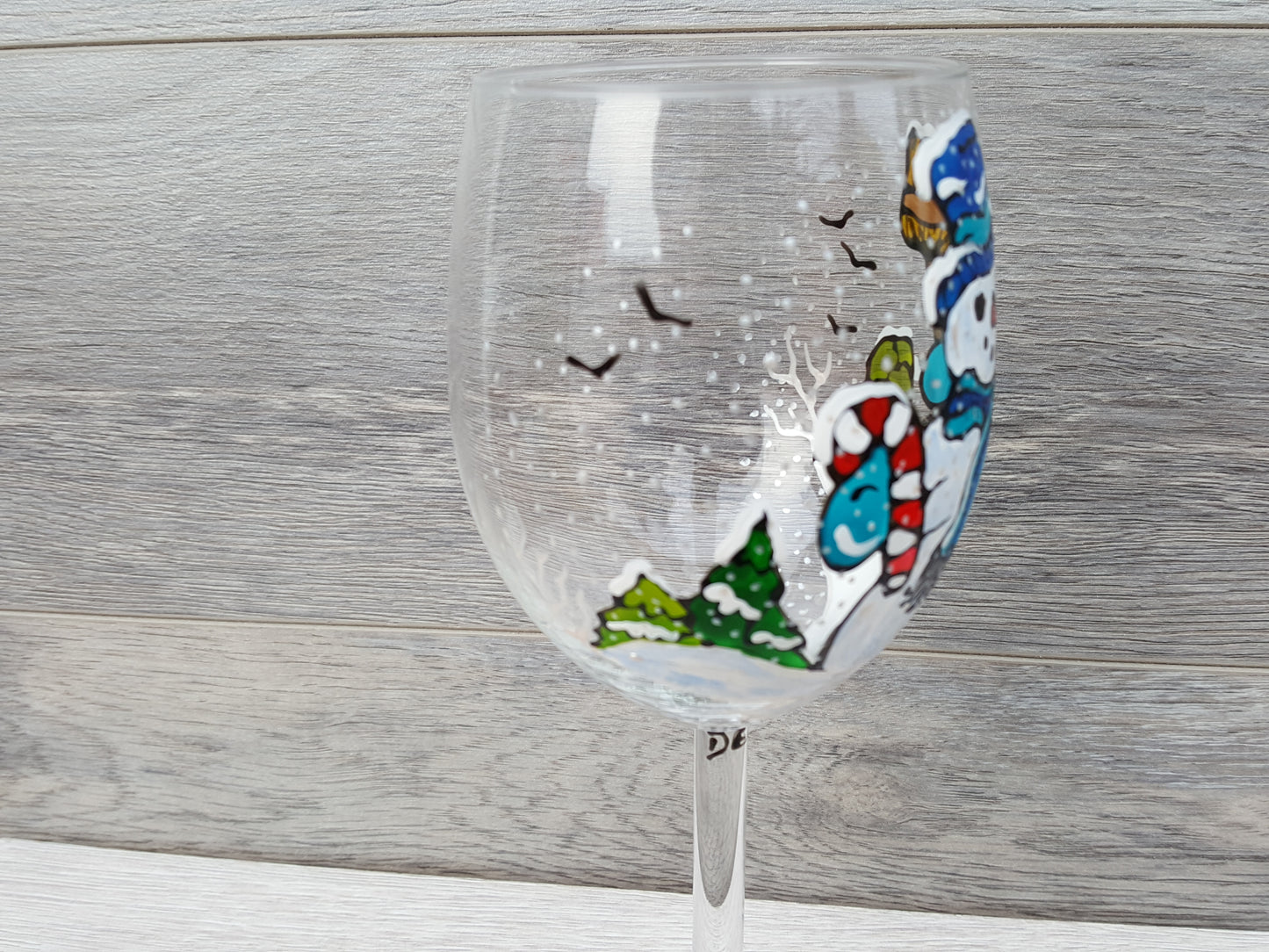 Coupe à vin bonhomme de neige