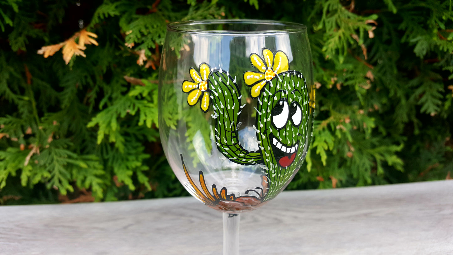 Coupe à vin cactus