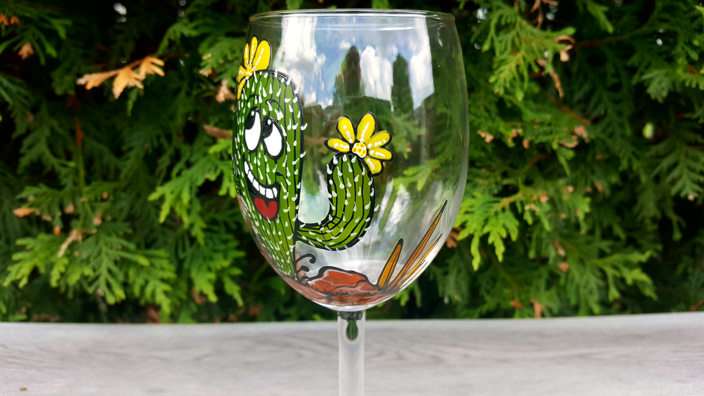 Coupe à vin cactus