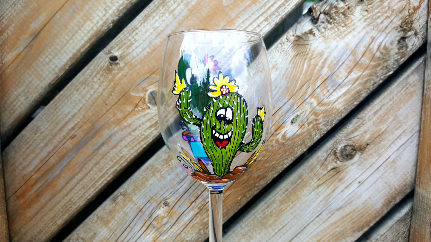Coupe à vin cactus en pot