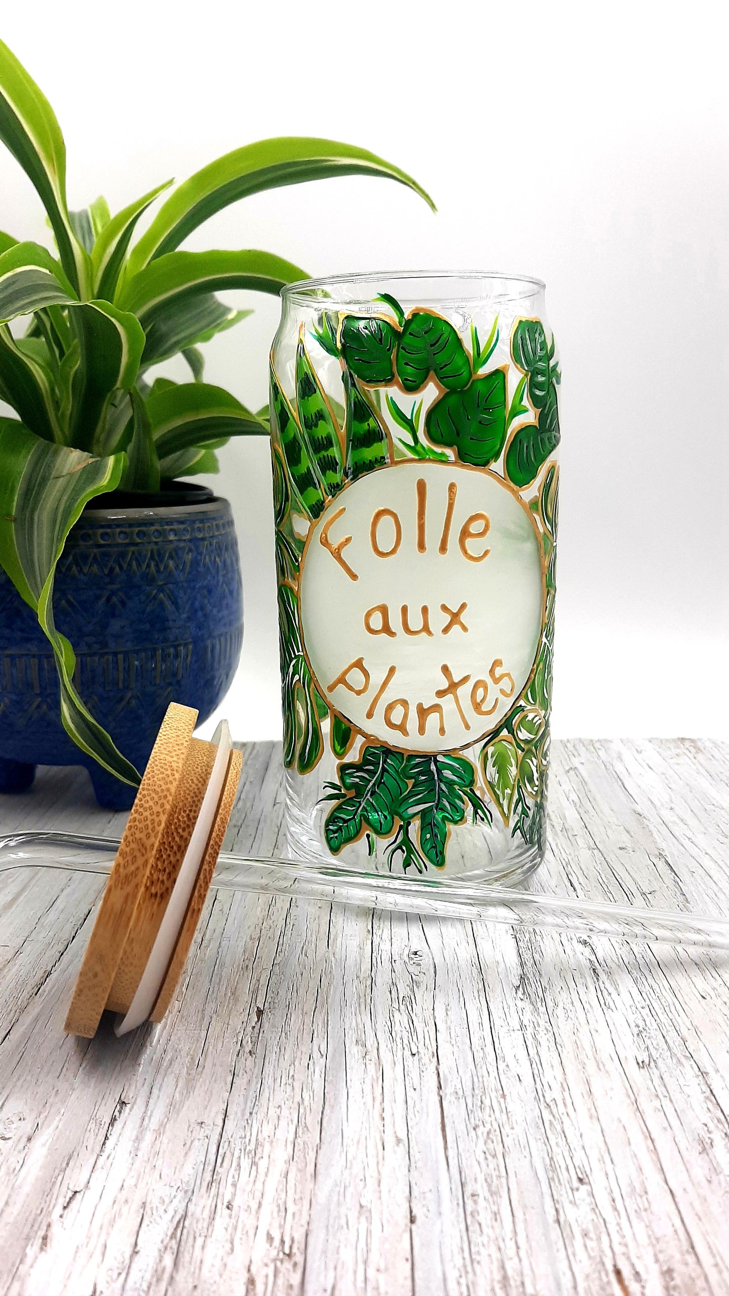 Verre canette Folle aux plantes