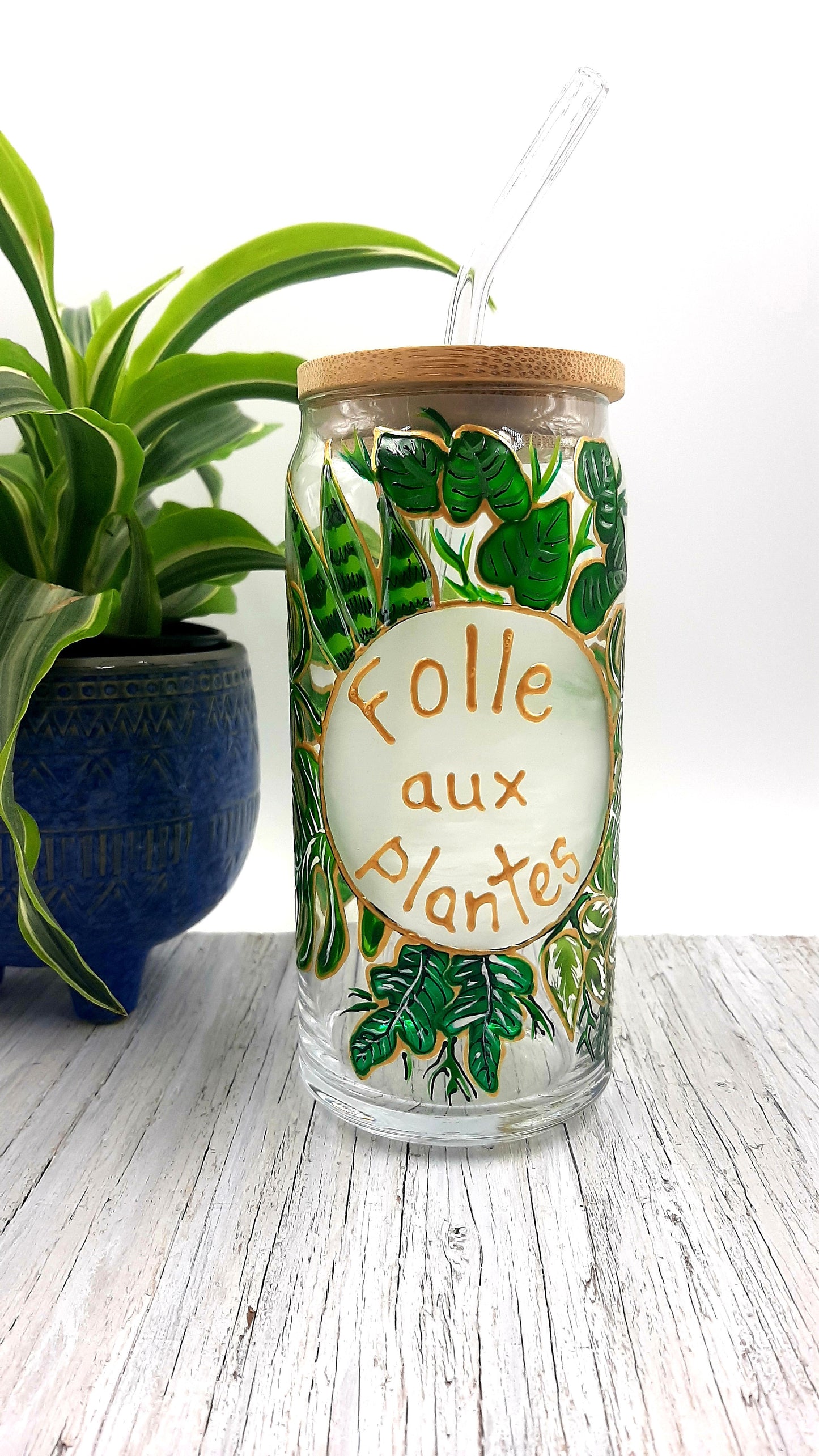 Verre canette Folle aux plantes