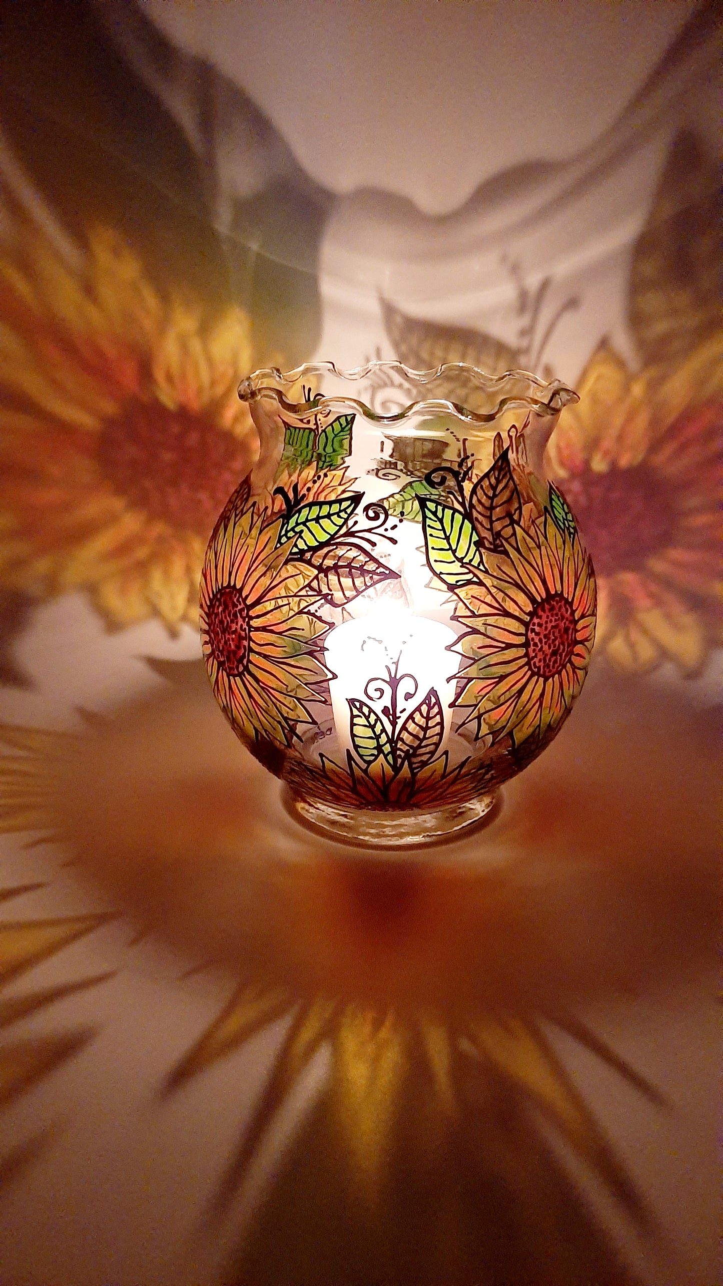 Chandelier frisé tournesols