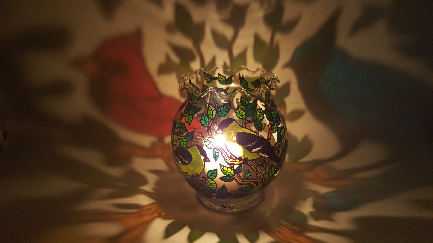 Chandelier frisé oiseaux