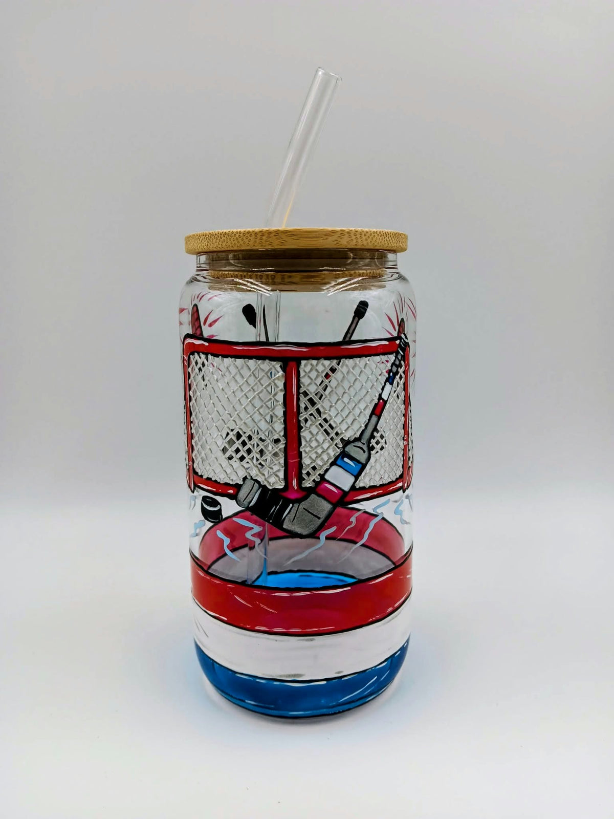 Verre canette hockey, cadeau fan hockey, 20 onces, peint à la main
