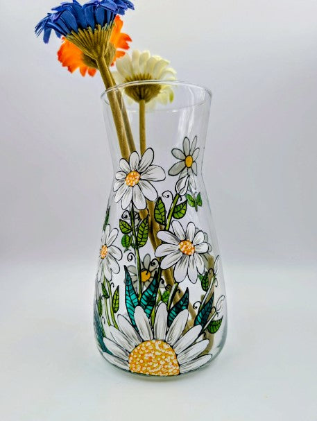 Vase à fleurs marguerites ** Prêt à partir ** , style carafe