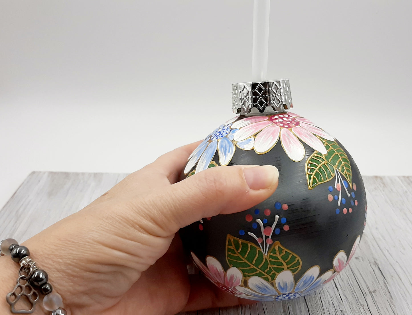 Boule cocktail Marguerites roses et bleues/diffuseur à roseaux