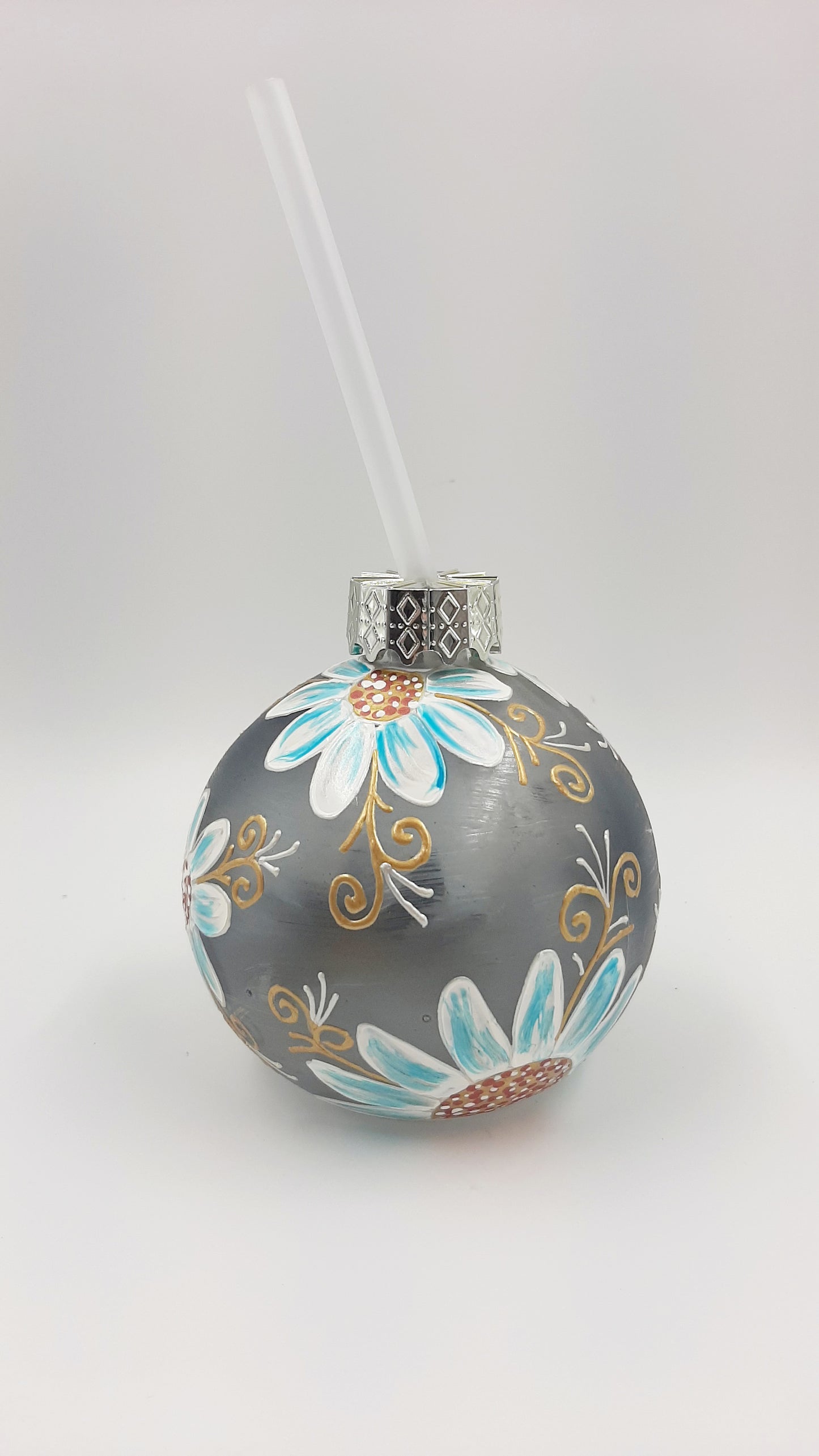 Boule cocktail Marguerites bleues et blanches/diffuseur à roseaux