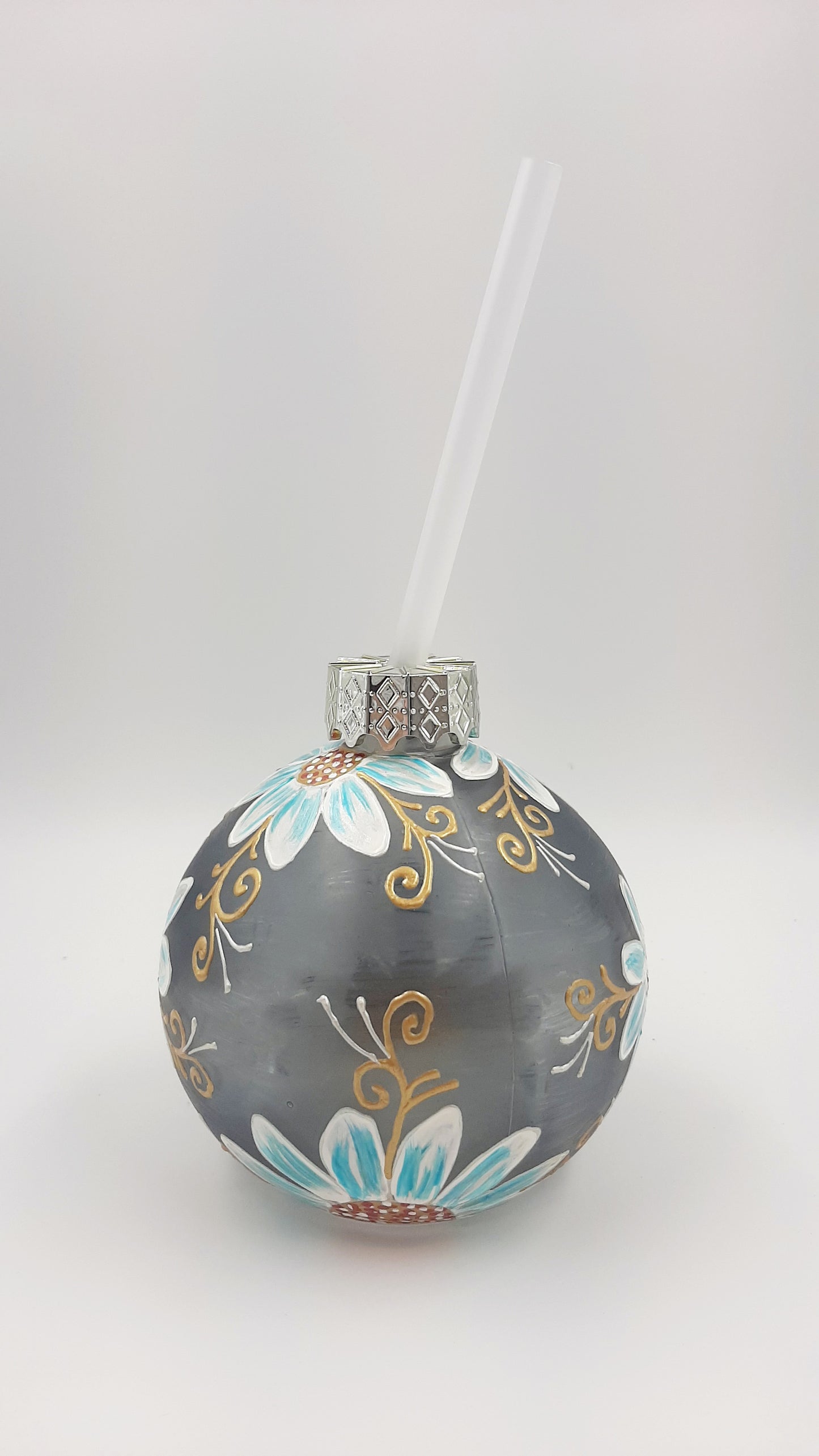Boule cocktail Marguerites bleues et blanches/diffuseur à roseaux