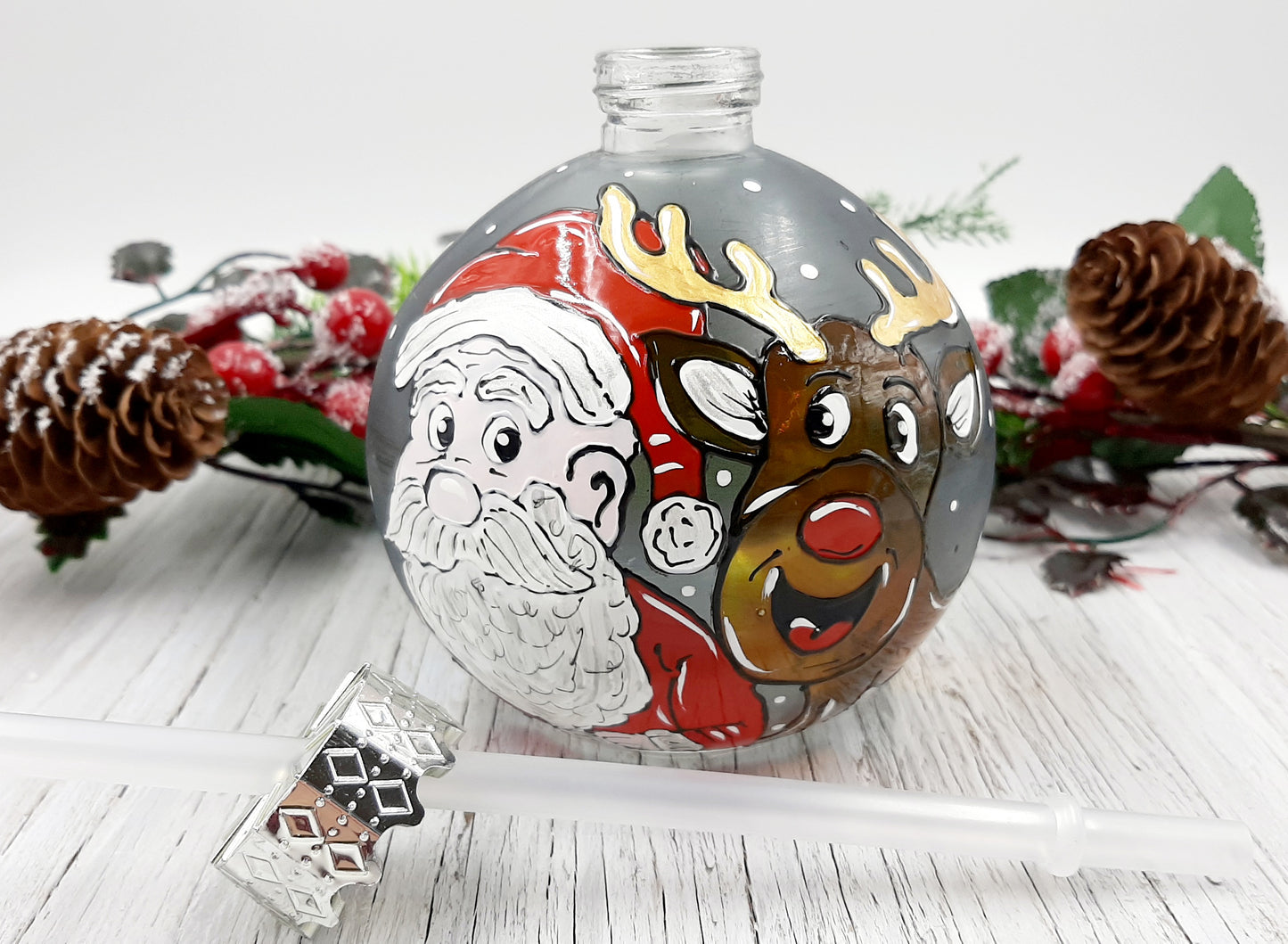 Boule cocktail Père Noël et renne