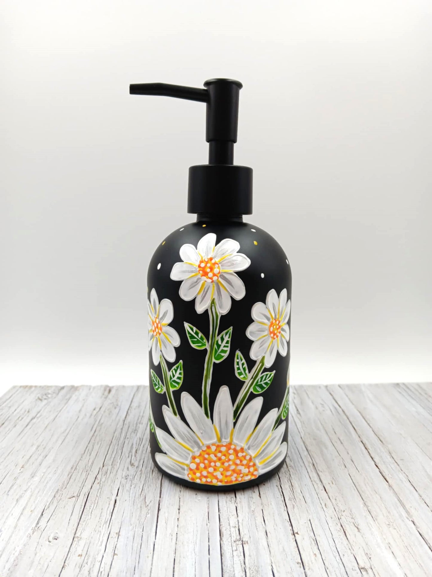 Pompe à savon marguerites blanches