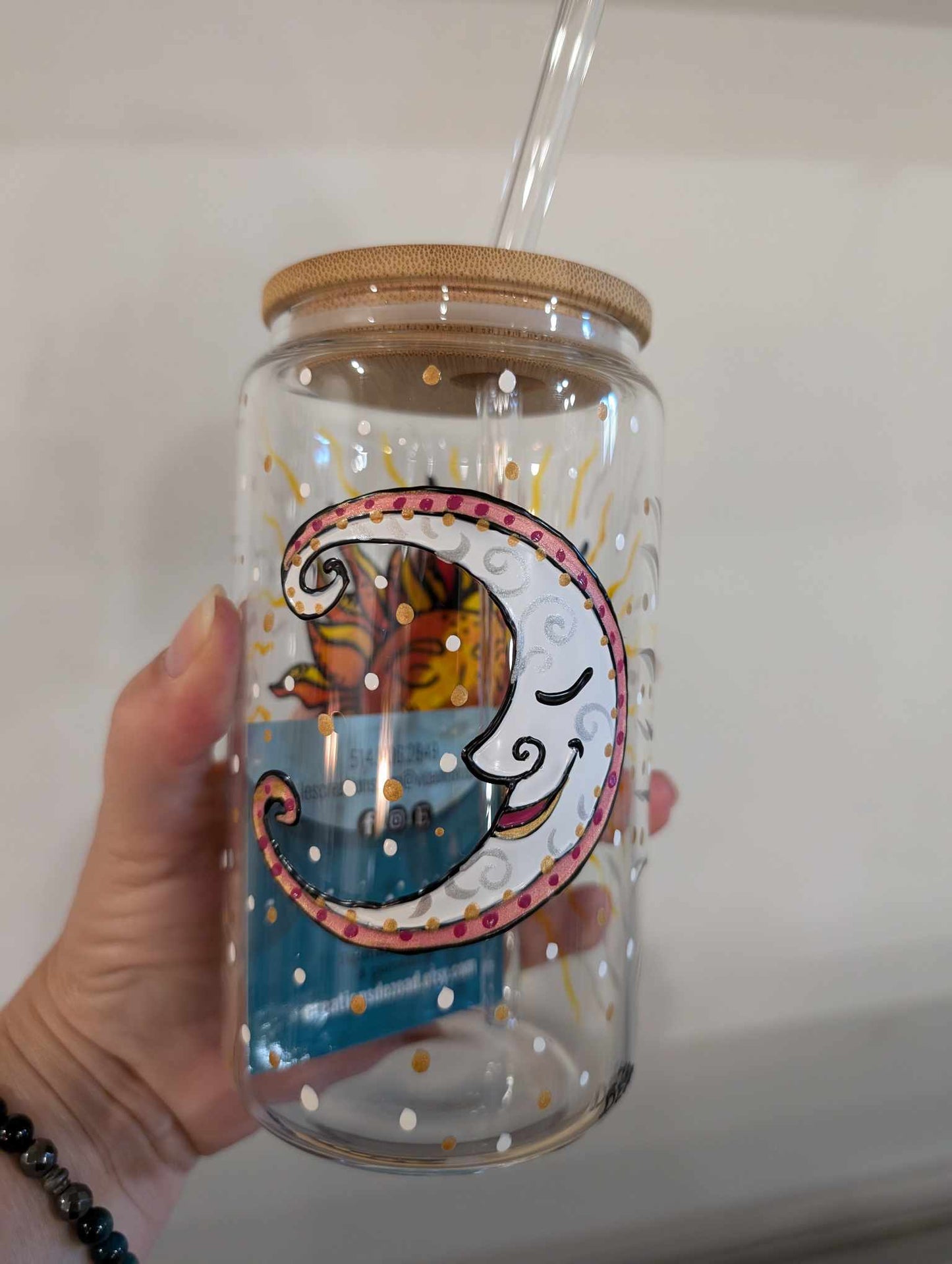 Verre canette soleil lune