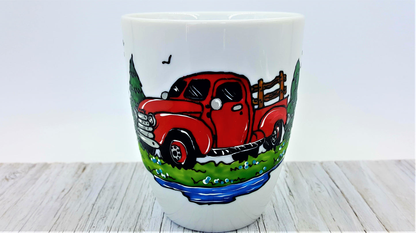 Tasse porcelaine pick up rouge
