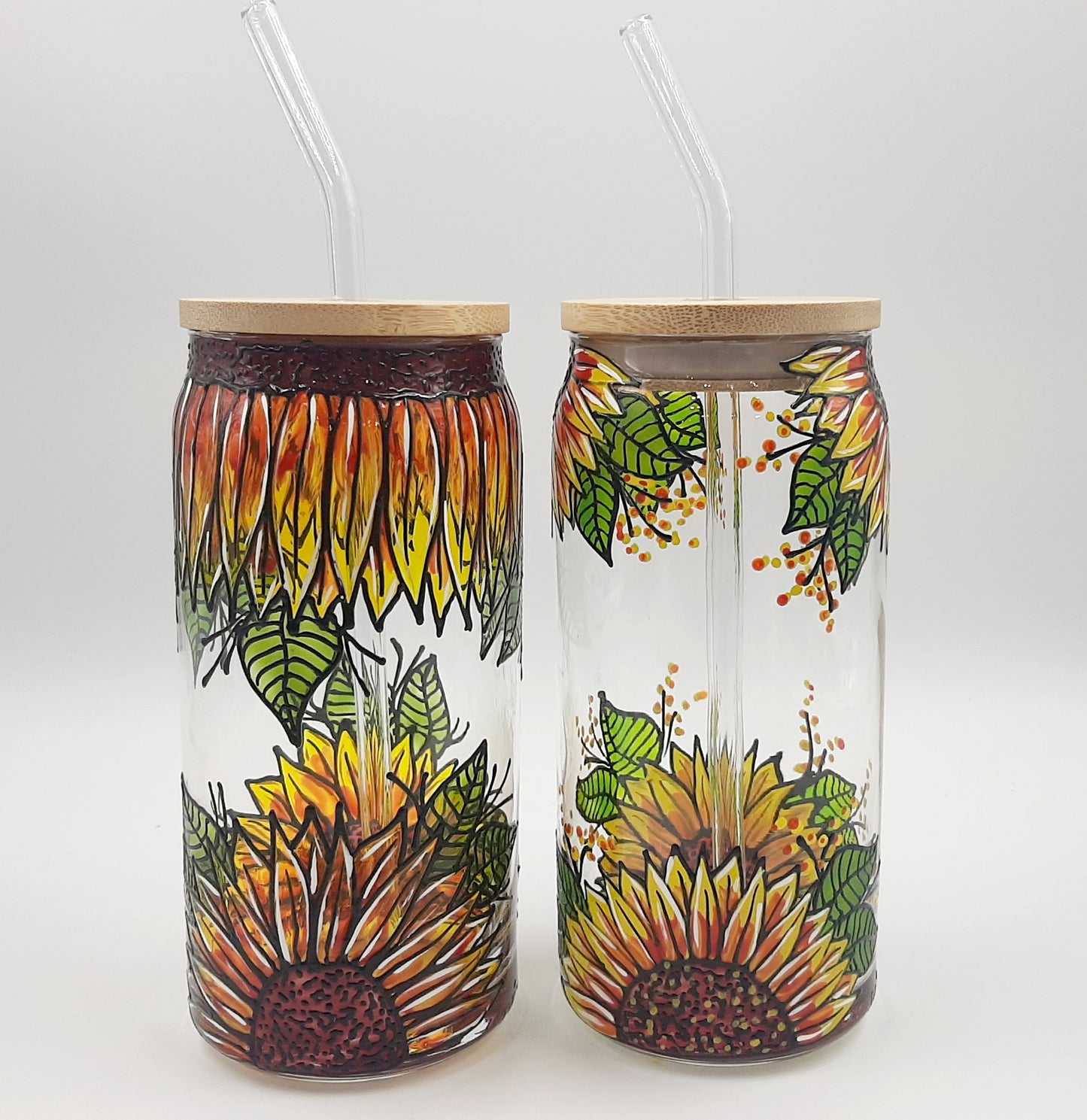 Verre canette tournesols, choisissez parmi ses 2 modèles 16 onces (473ml)
