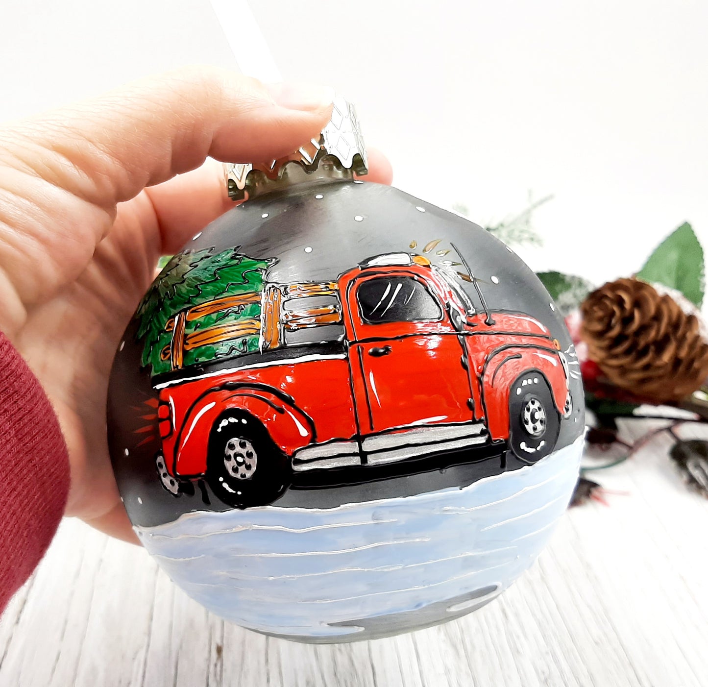 Boule cocktail camion Pick-up Noël