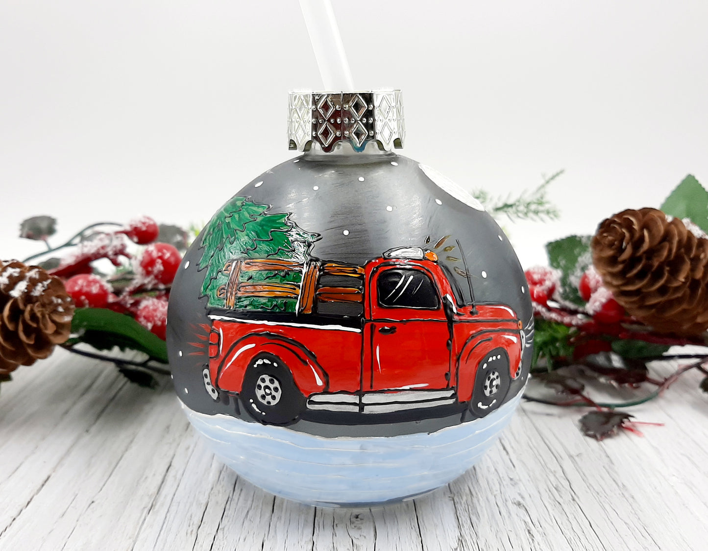 Boule cocktail camion Pick-up Noël