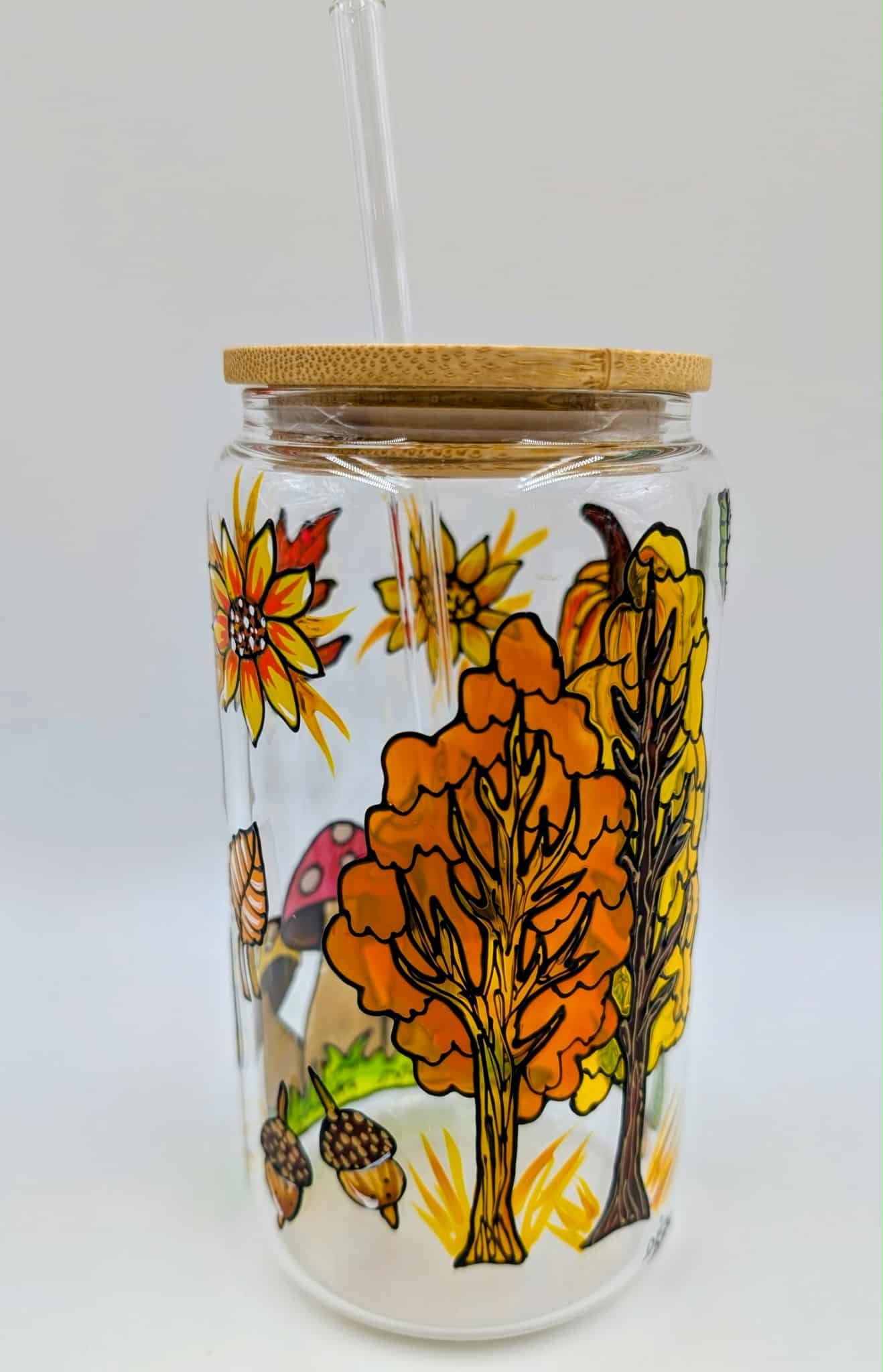 Verre canette dessins d'automne, 16 onces