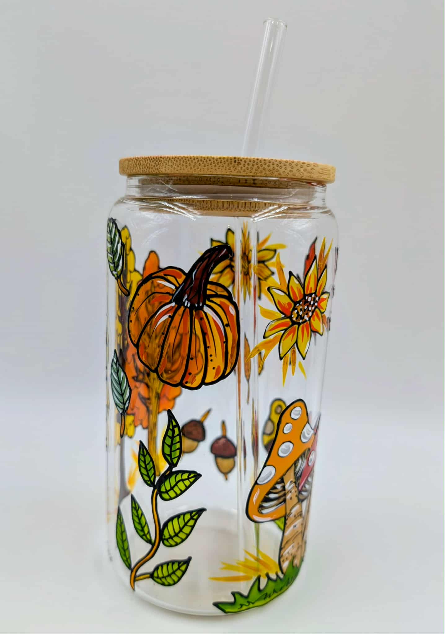 Verre canette dessins d'automne, 16 onces