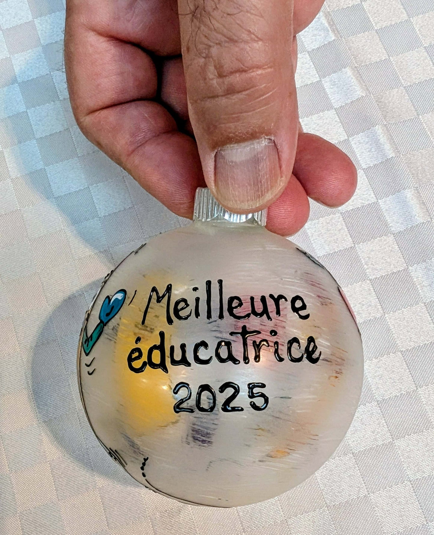 Boule de Noël Meilleure éducatrice personnalisable avec prénom