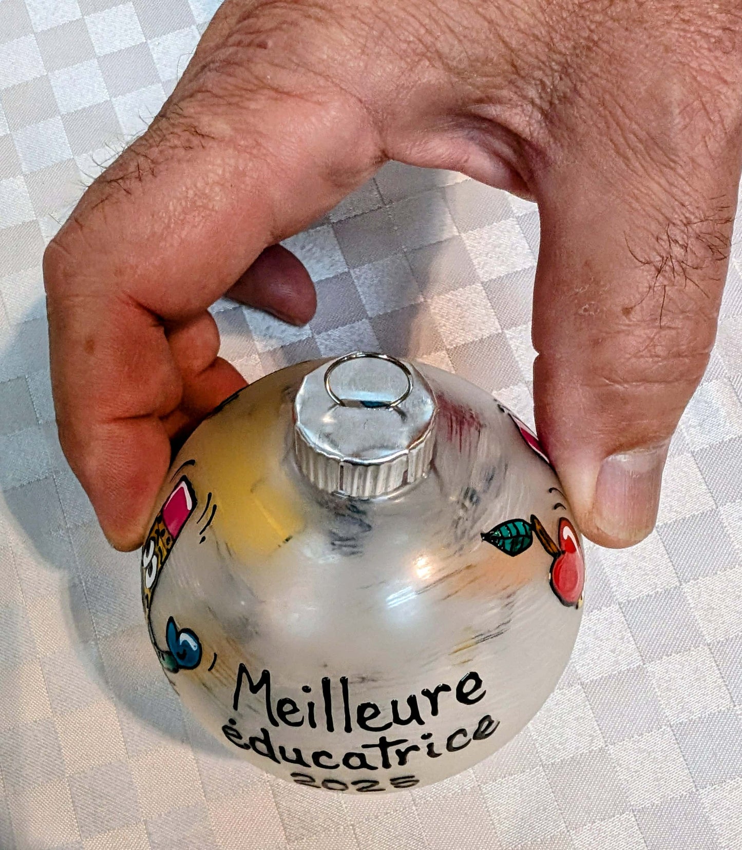 Boule de Noël Meilleure éducatrice personnalisable avec prénom