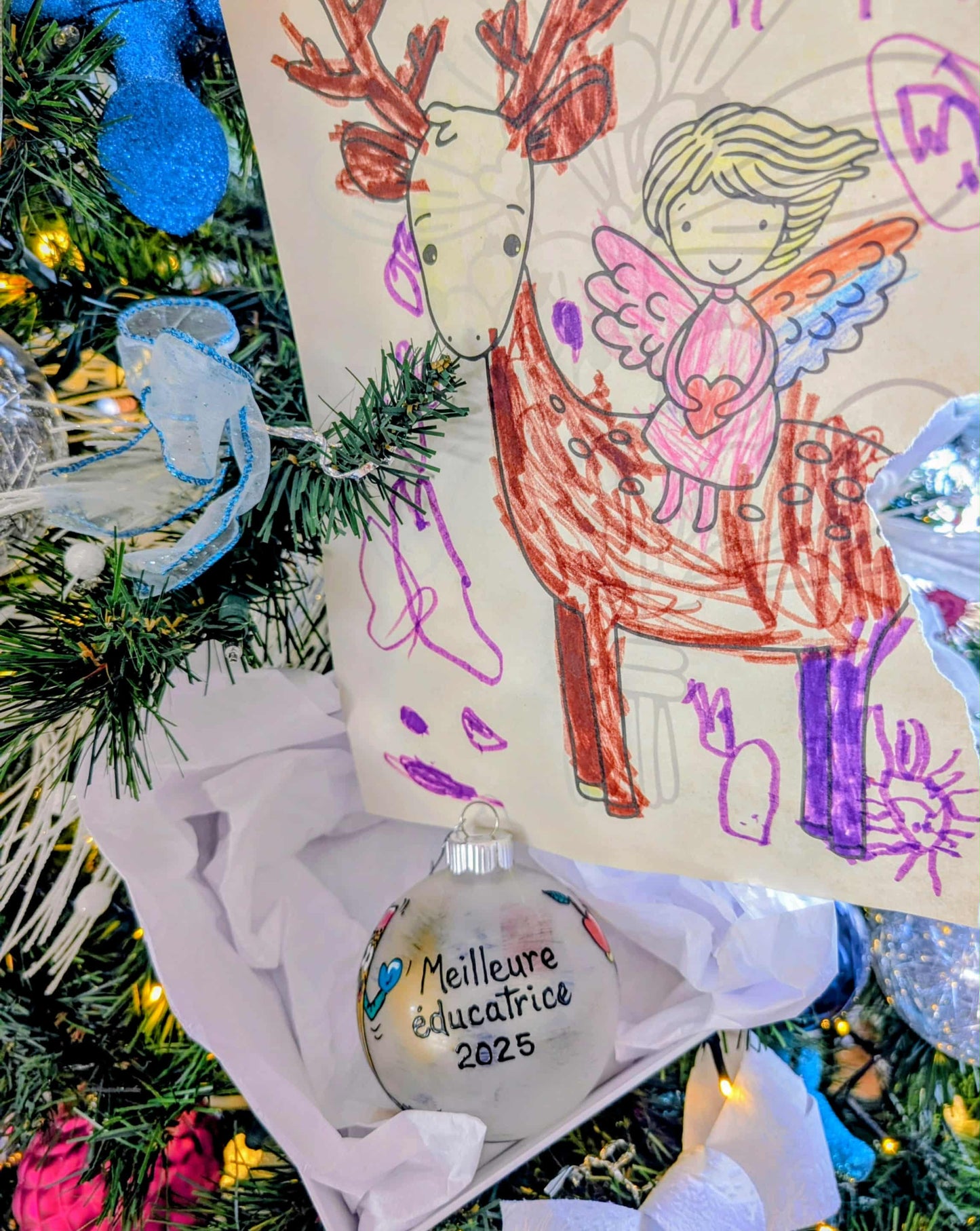 Boule de Noël Meilleure éducatrice personnalisable avec prénom