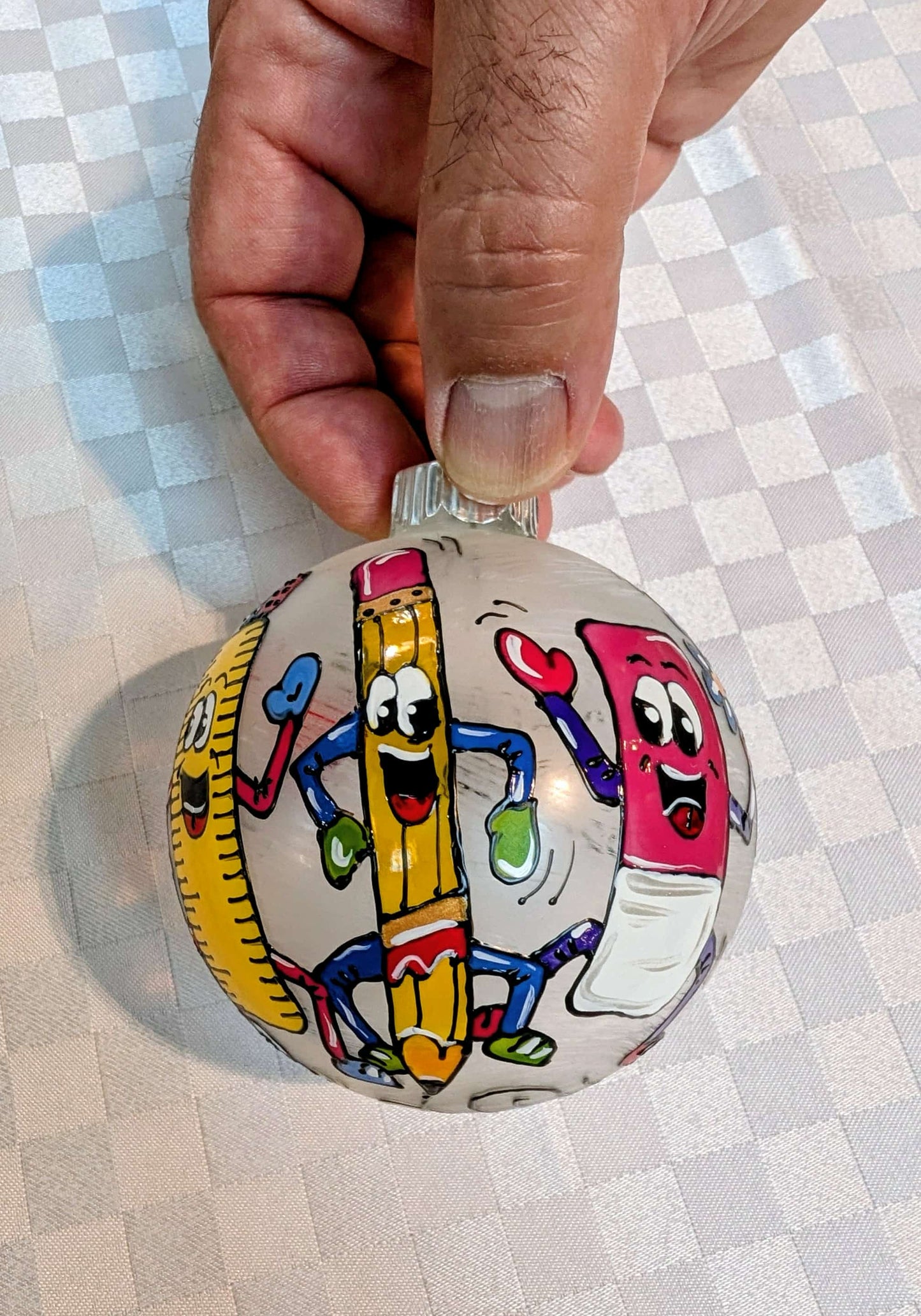 Boule de Noël Meilleure enseignante personnalisable avec prénom