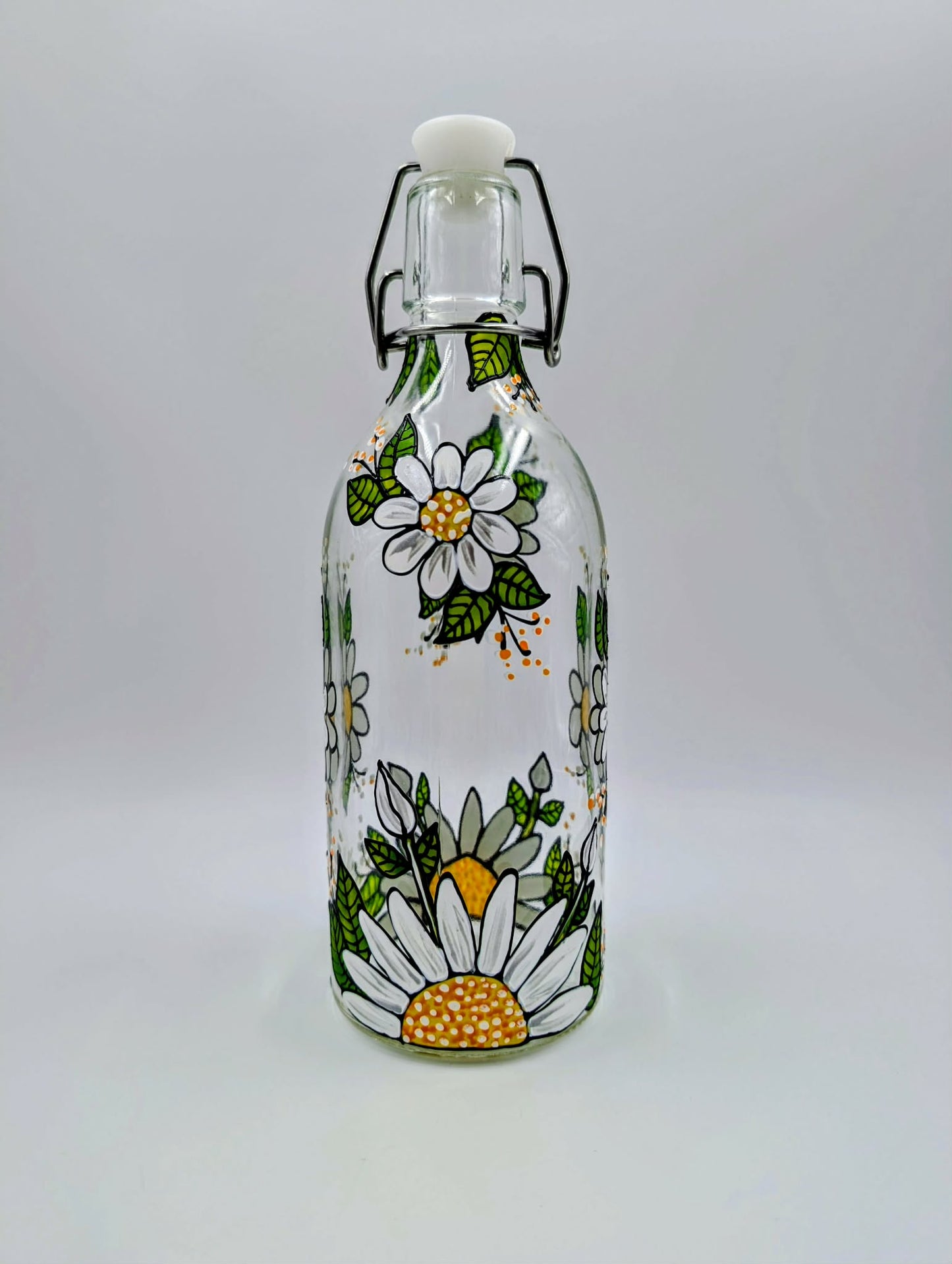 Bouteille marguerites blanches * Prête à partir *