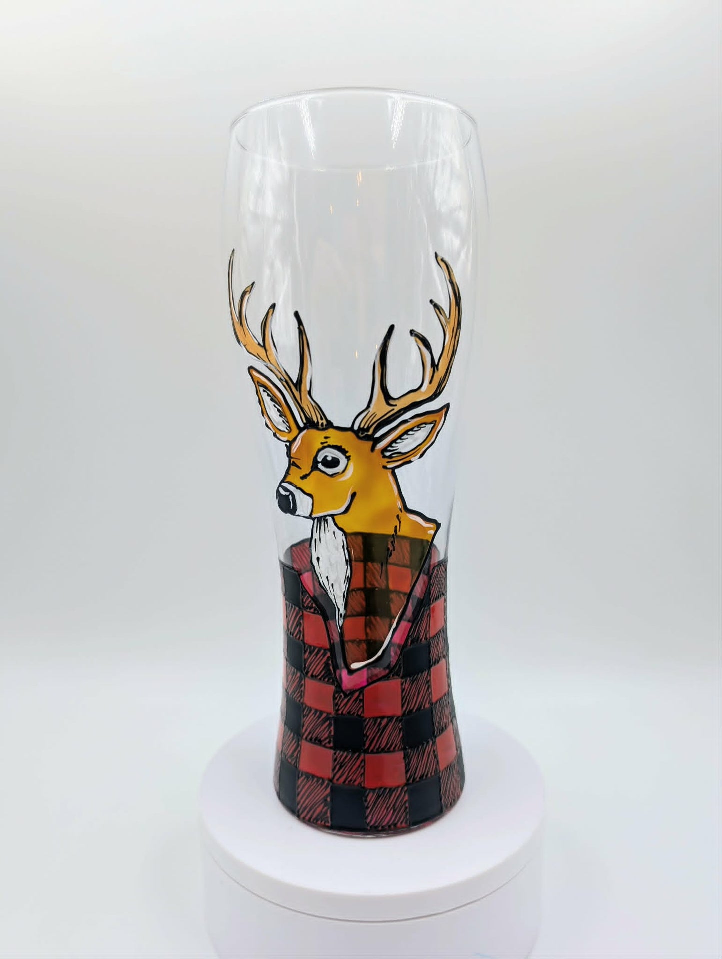 Verre à bière chevreuil et carreauté, 20 onces, amateur de chasse