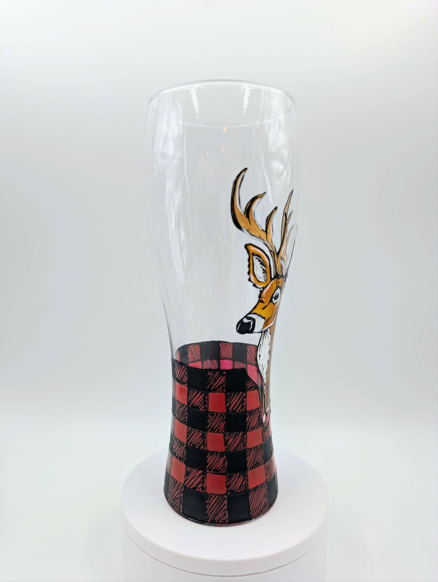 Verre à bière chevreuil et carreauté, 20 onces, amateur de chasse