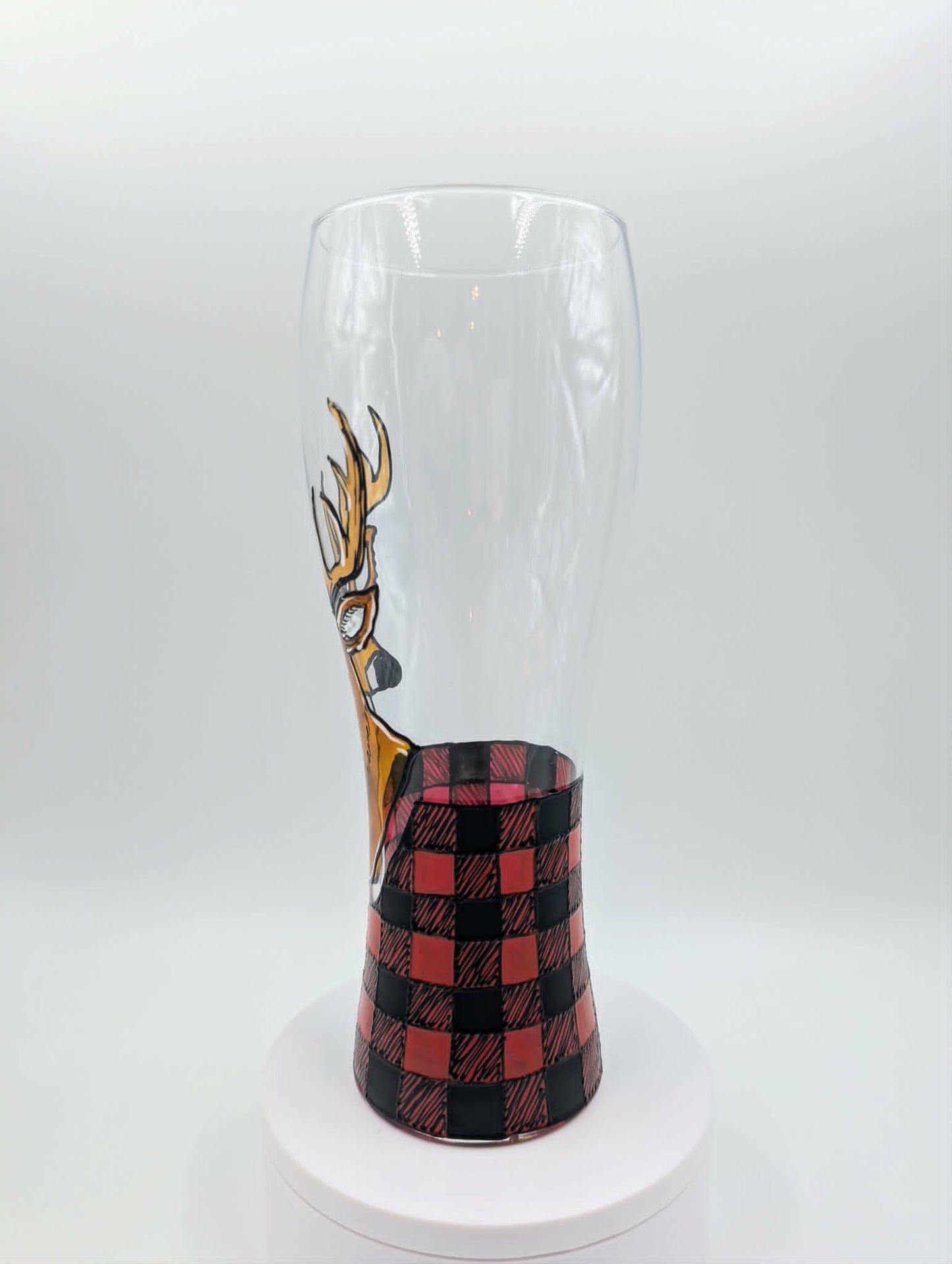 Verre à bière chevreuil et carreauté, 20 onces, amateur de chasse