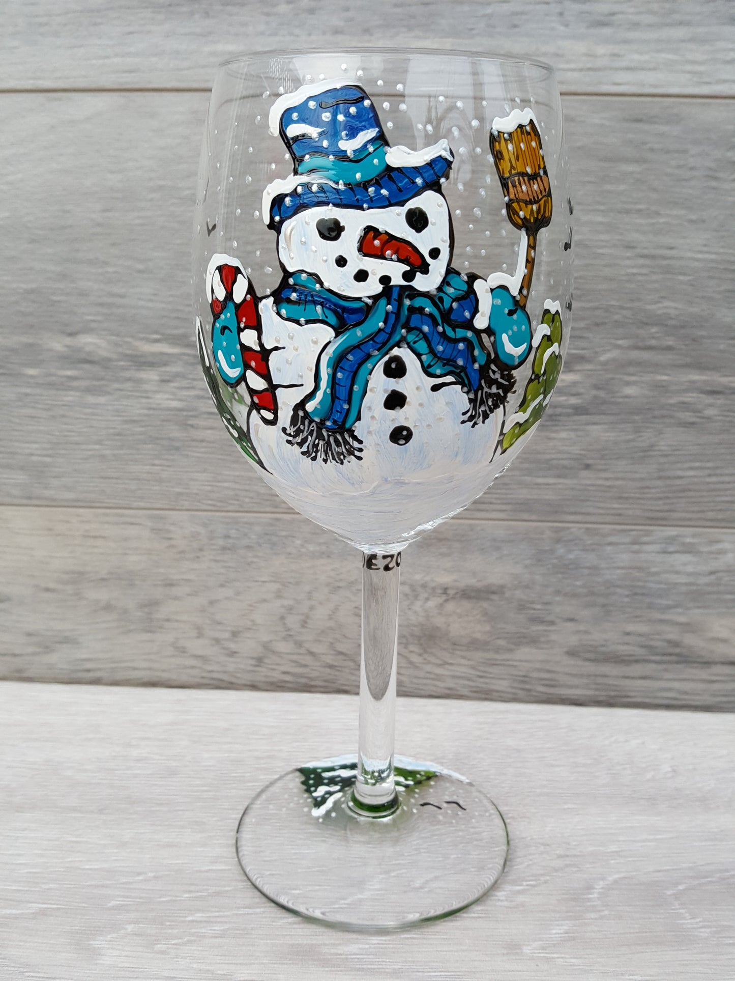 Coupe à vin bonhomme de neige