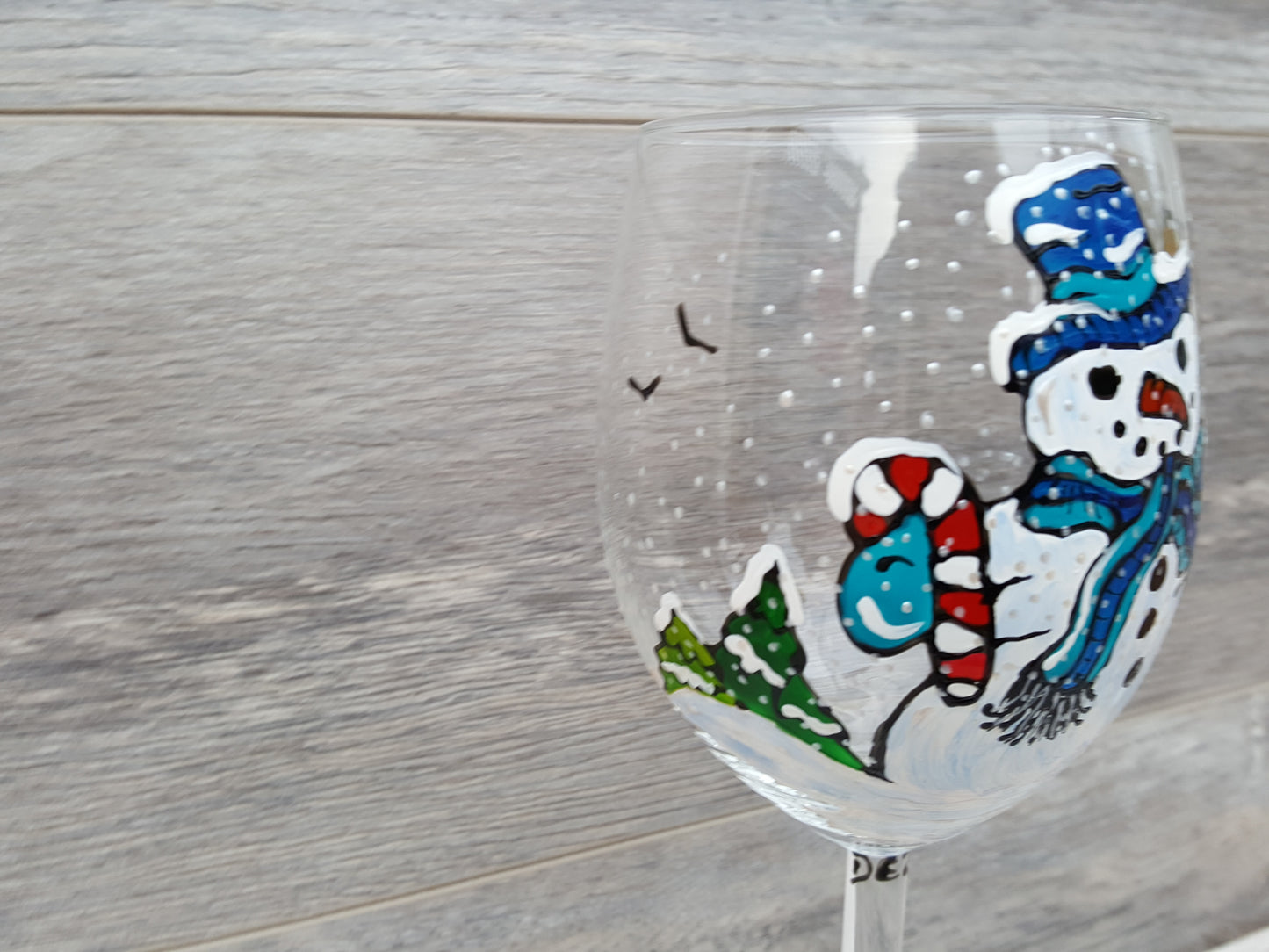 Coupe à vin bonhomme de neige