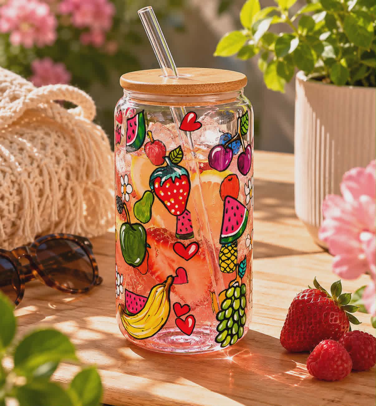 Verre canette fruits mélangés, verre 16 onces (473 ml)