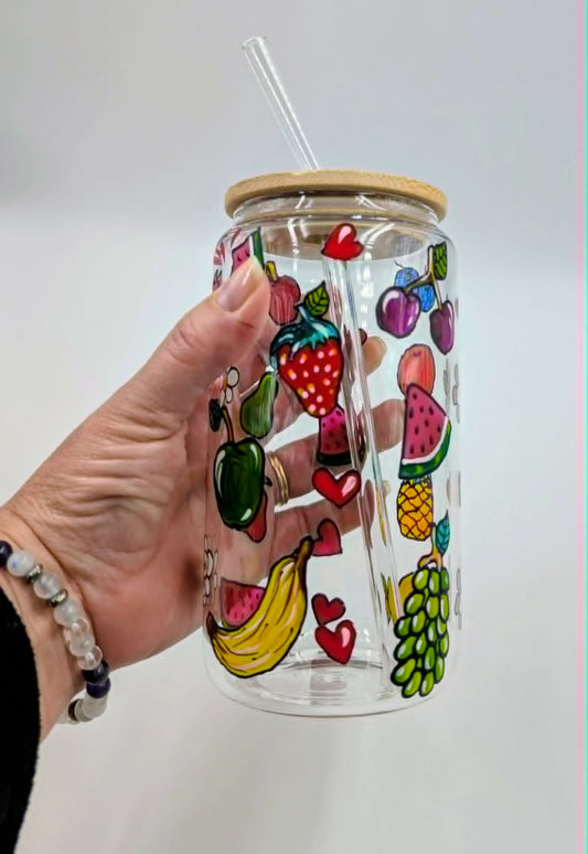 Verre canette fruits mélangés, verre 16 onces (473 ml)
