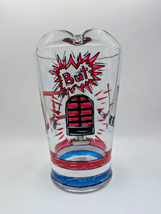 Pichet hockey, dessins de filet et bâtons de hockey, cadeau fan hockey,  60 onces, peint à la main