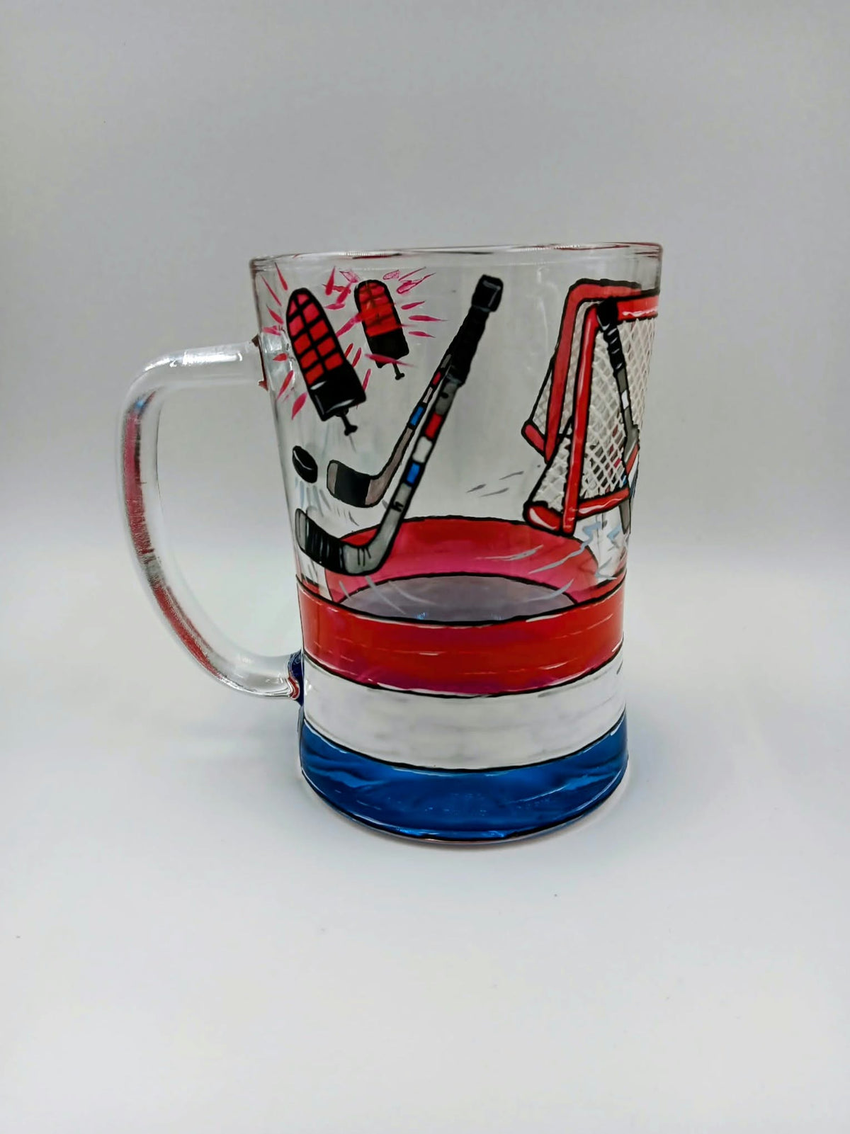 Bock à bière hockey, cadeau fan hockey, 20 onces, peint à la main