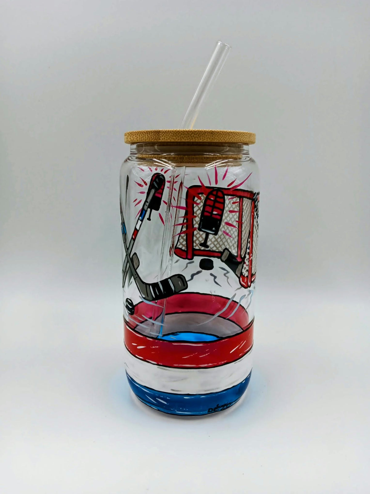 Verre canette hockey, cadeau fan hockey, 20 onces, peint à la main