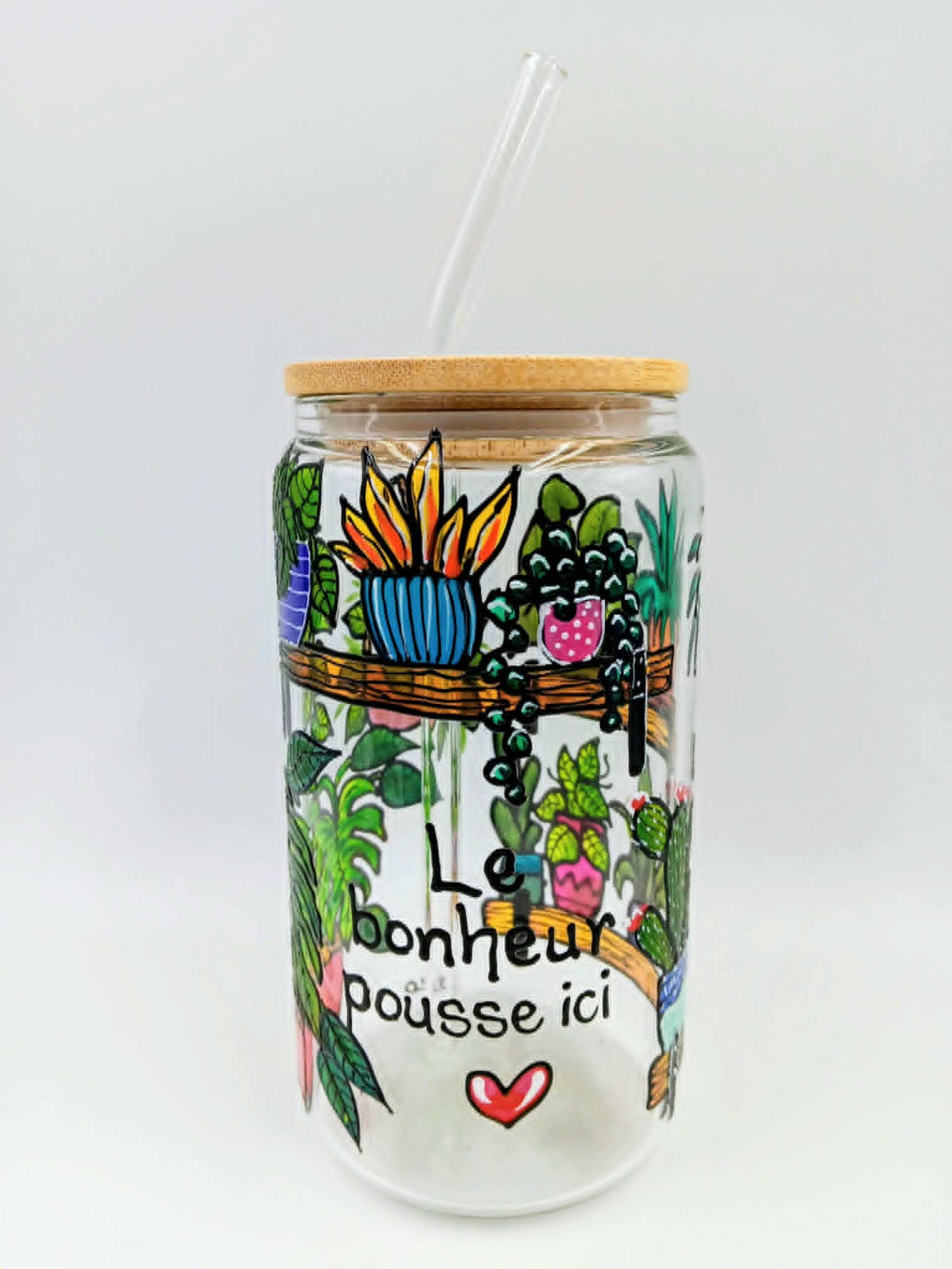 Verre canette "Le bonheur pousse ici"