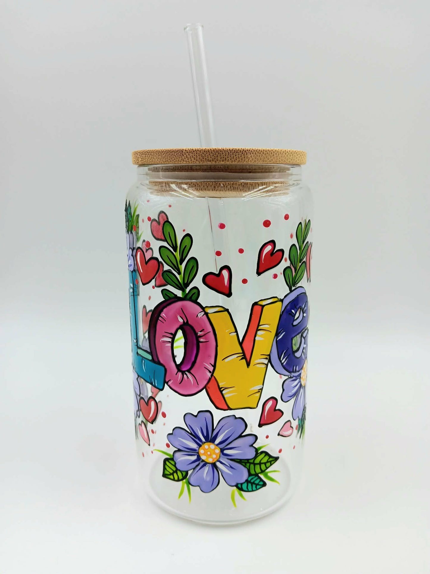 Verre canette Love, verre 16 onces