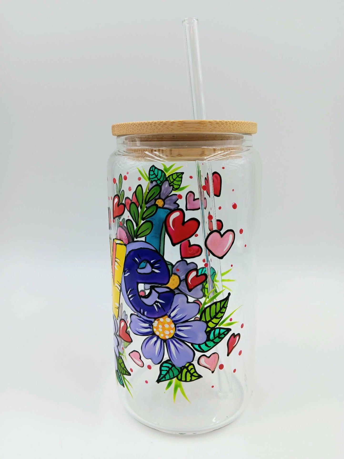 Verre canette Love, verre 16 onces