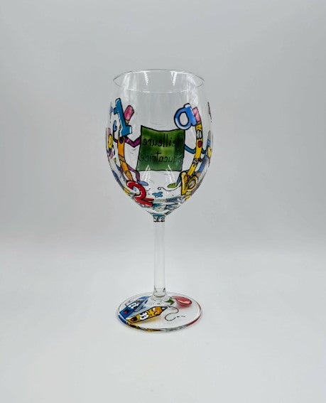 Coupe à vin tableau Meilleure éducatrice  * Prête à partir *