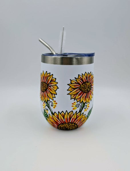 Gobelet isotherme tournesols ** Prêt à partir ** 12 onces