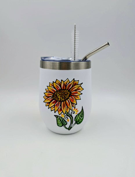 Gobelet isotherme tournesols ** Prêt à partir ** 12 onces