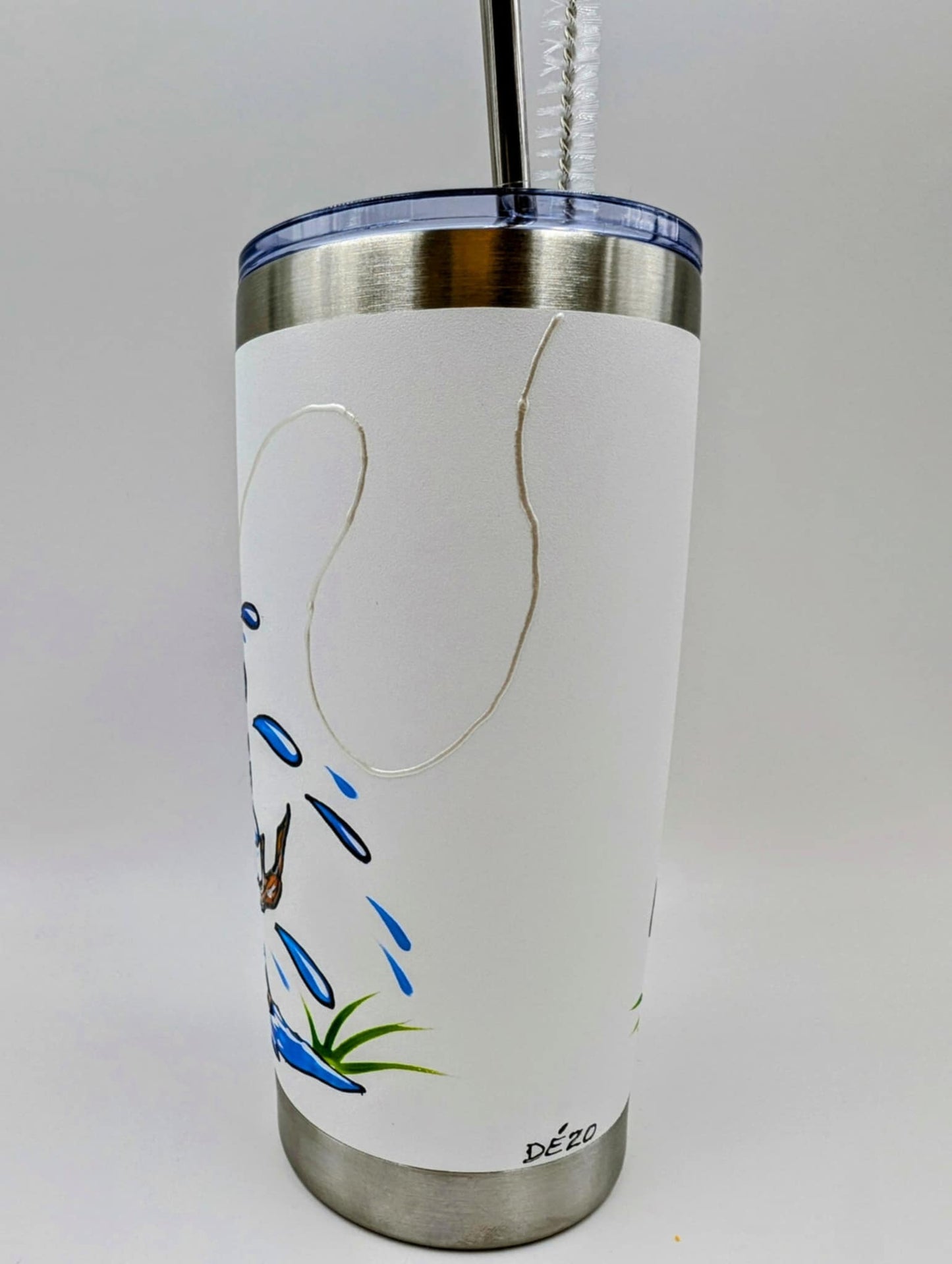 Mug isotherme truite – tasse de pêcheur en inox – 20 onces