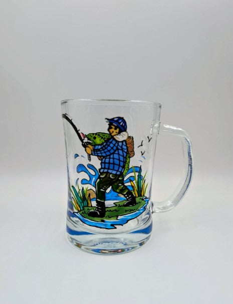 Bock à bière Truite et pêcheur, **  prêt à partir **  20 onces